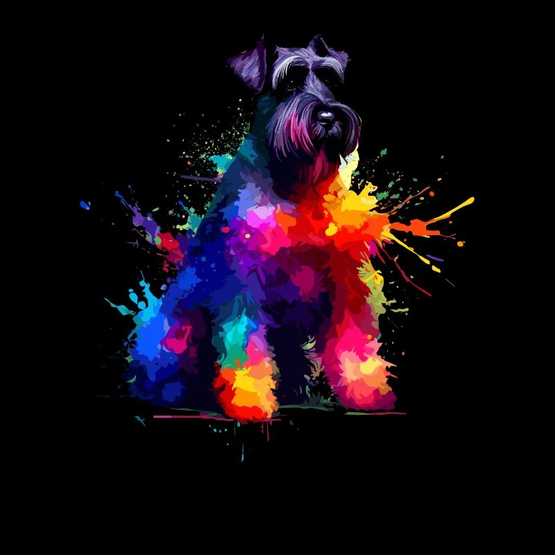 Éclaboussures colorées Schnauzer géant Schnauzers