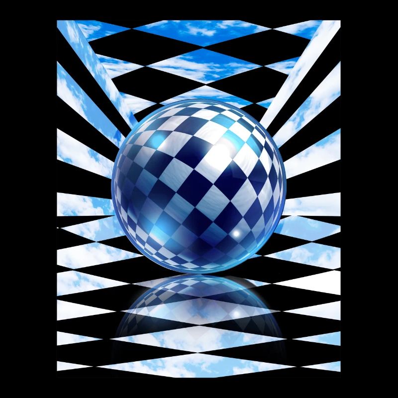 Frutiger Aero Aesthetic Tech Checkered Room Orb Sk