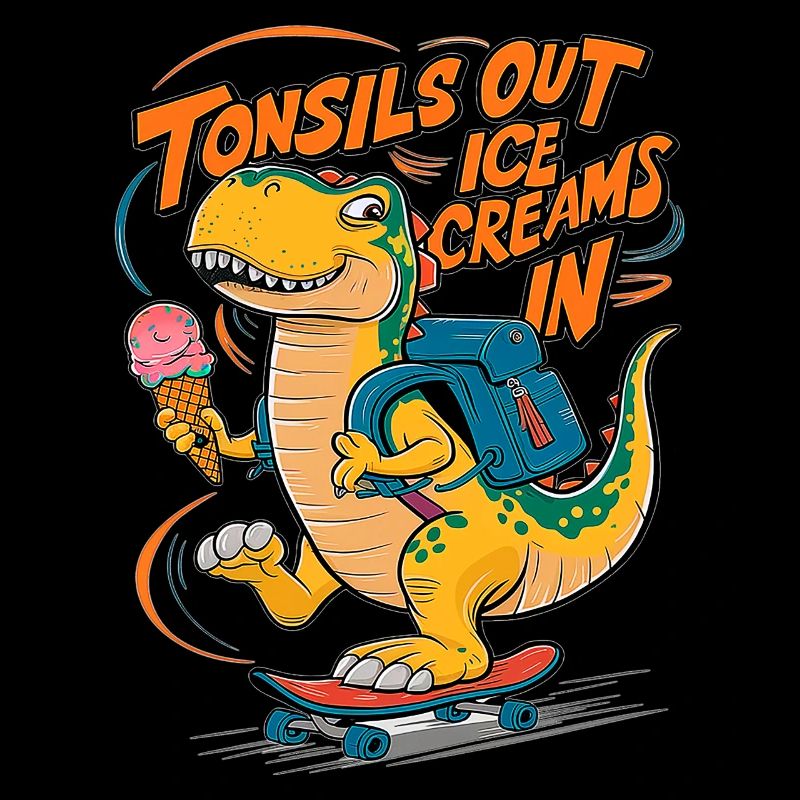 T-Rex Tonsils Out Ice Cream In Tonsillectomy