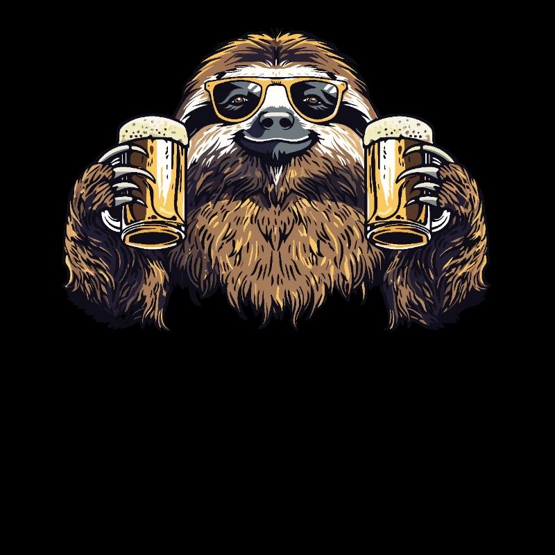 Faultier Bier Biertrinker