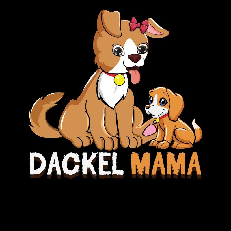 Mignon teckel maman avec illustration de chiot