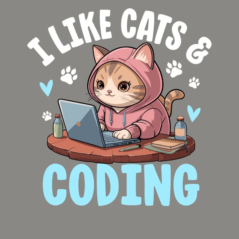 I Like Cats and Coding Nerd Design