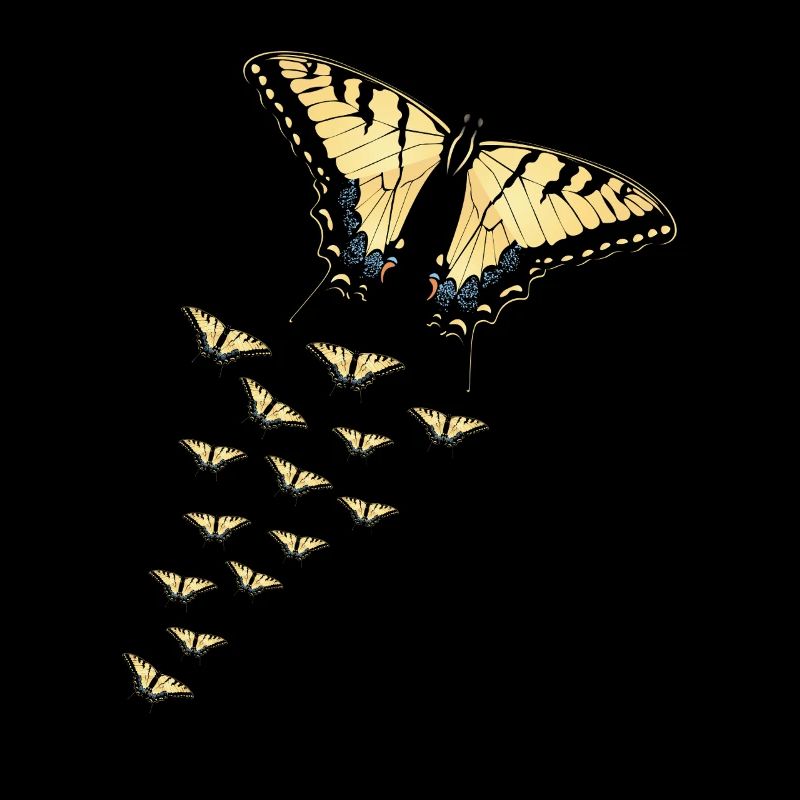 Tiger Swallowtails Sind Eine Mädchen Beste