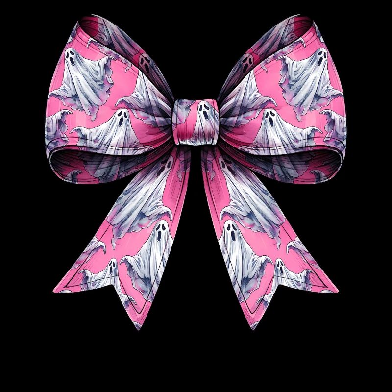 Coquettish Bow Ghost Pattern Spooky Halloween