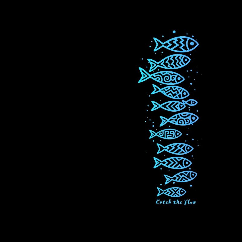 Catch the Flow Fish Ocean Conception graphique