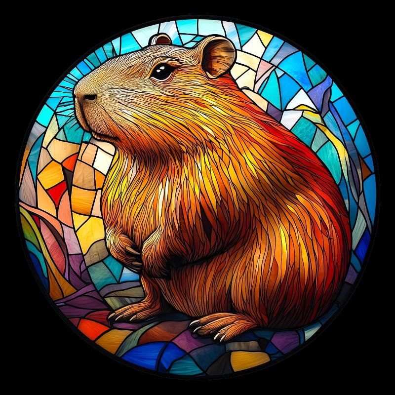 Capybara Stained Glass Mosaic