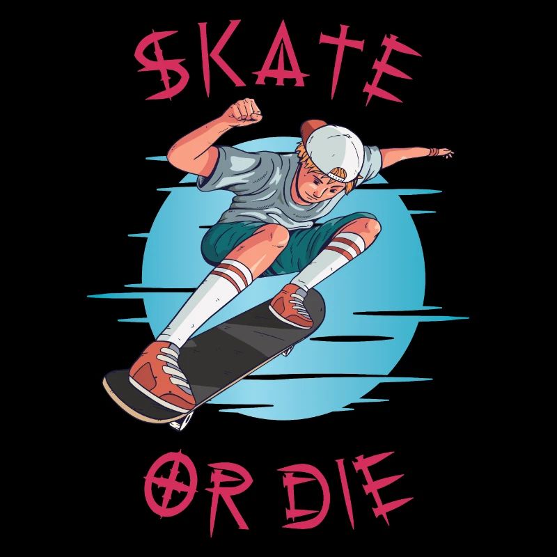 Skate oder stirb Skateboarder Junge