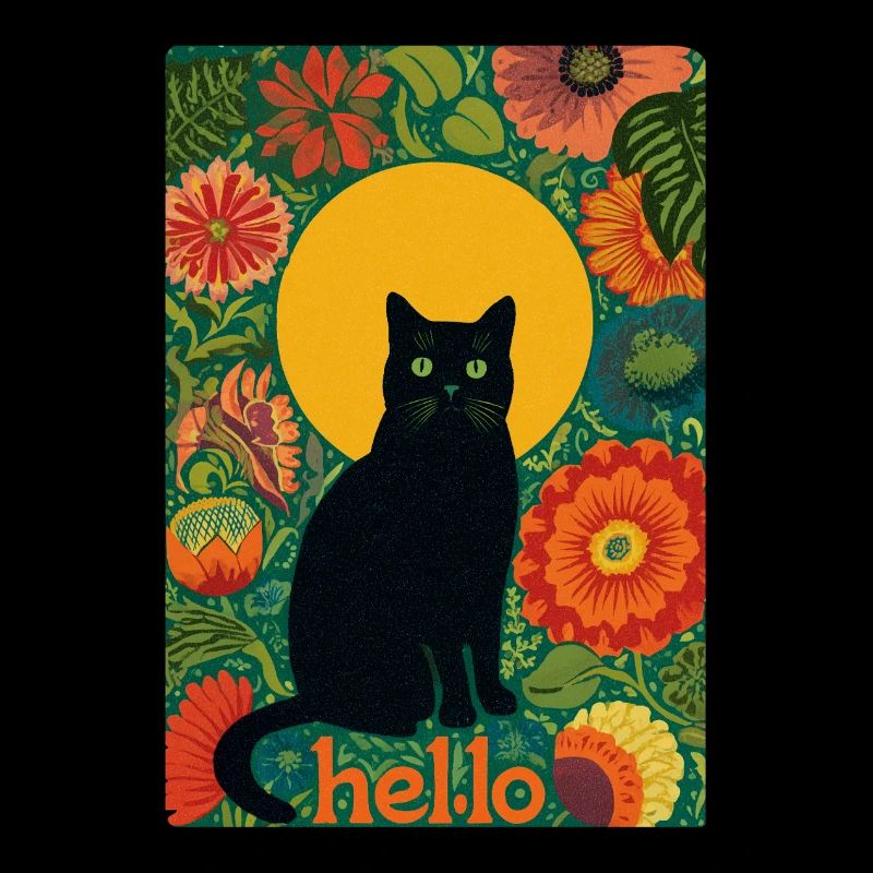 Chat du soleil dans la forêt de fleurs