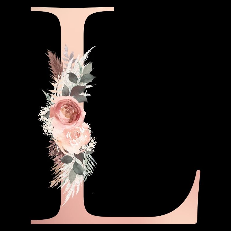 Monogramme personnalisable L Fleurs Boho