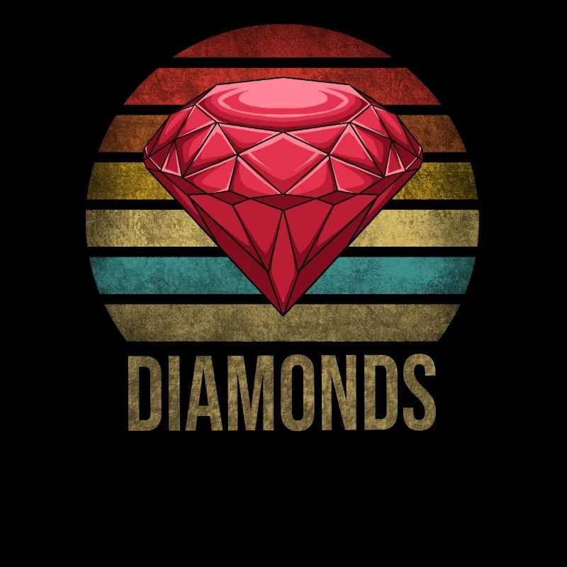 Ruby Gemstone Retro Sunset