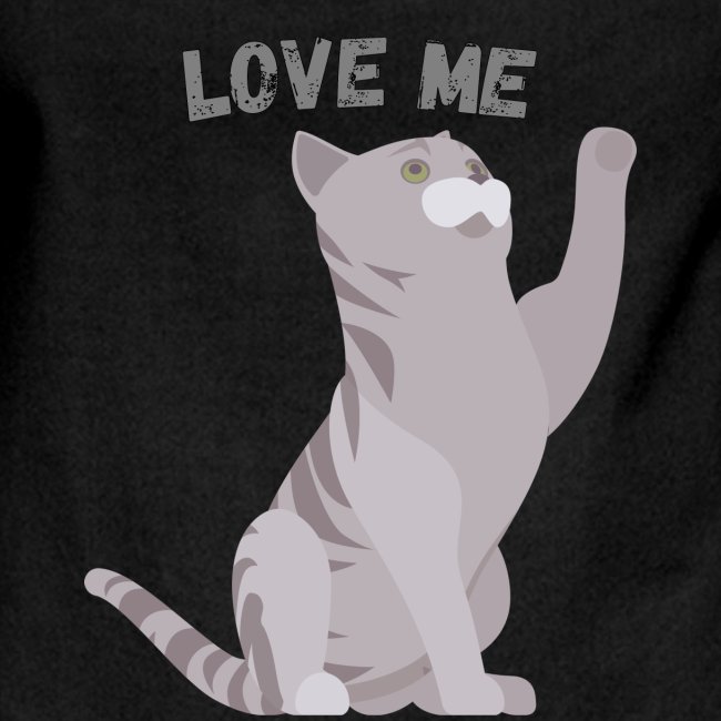 Chat gris Love me
