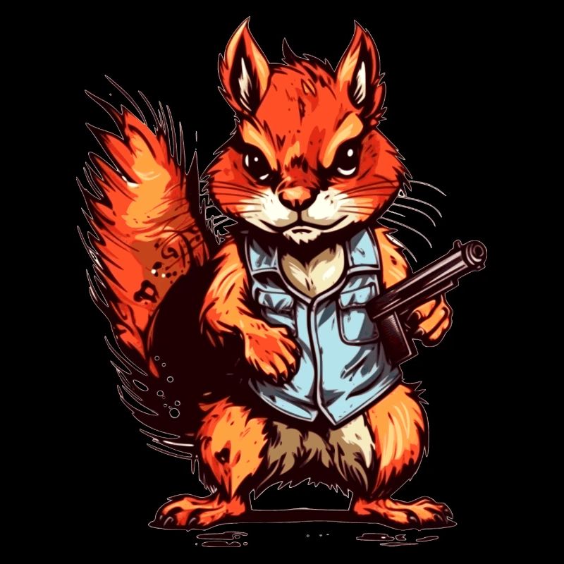 Squirrel as an armed mercenary
