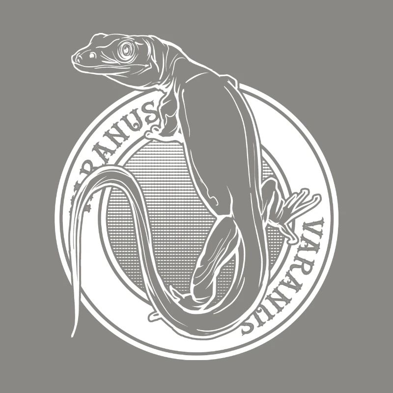 Monitor Eidechse Tattoo Stil Reptilienhalter Varanus