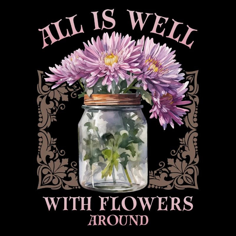 Dicton de fleur avec des Asters, Illustration de fleur