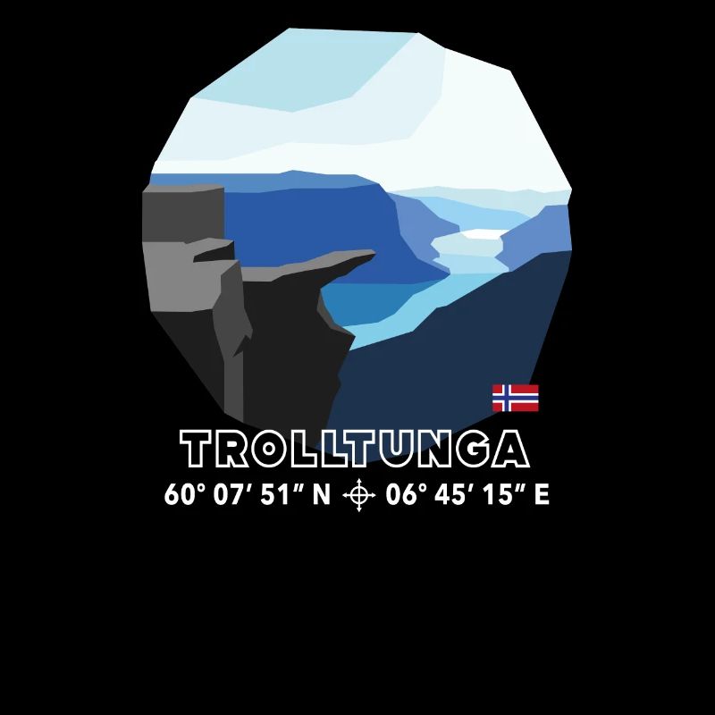 Souvenir de drapeau de la Norvège Low Poly Trolltunga Rock