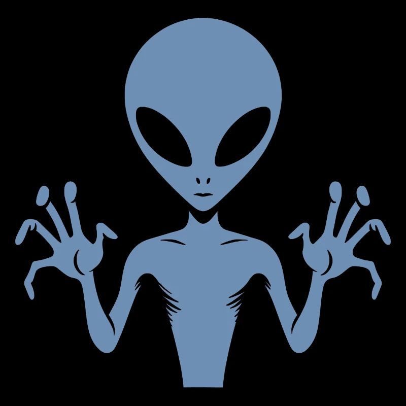 Alien-Außerirdischer-Körper-Silhouette mit Händen
