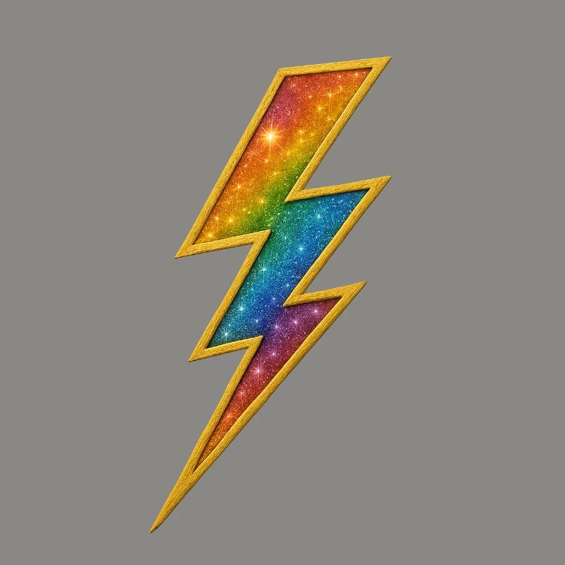 Rainbow Lightning with Gold Frame