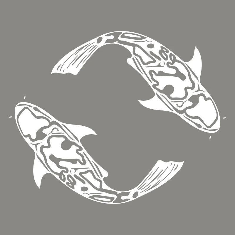 Two Koi Carp Fish Vector