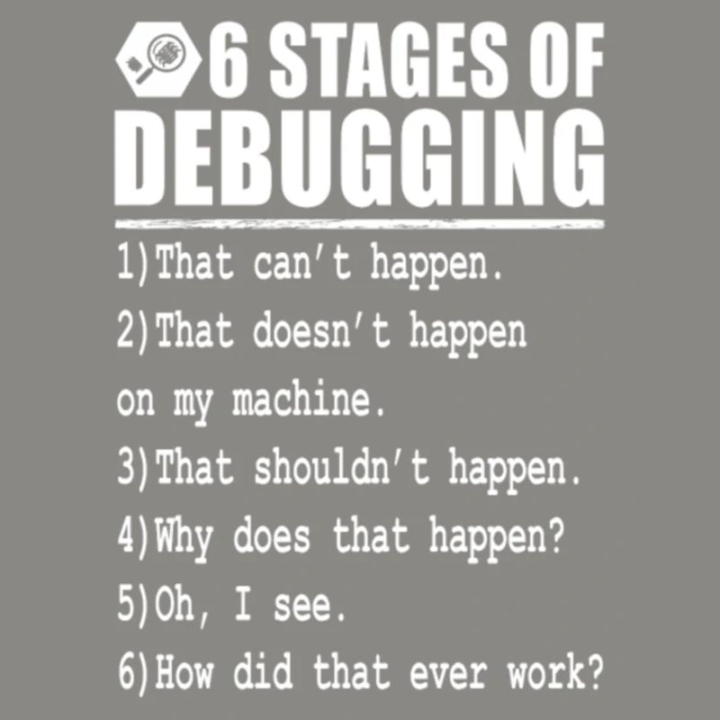 Debug 6 stages of debugging