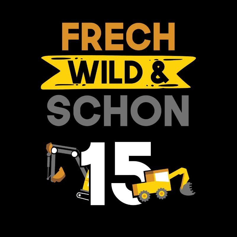 15 Jahre Geburtstag Junge Mädchen Bagger