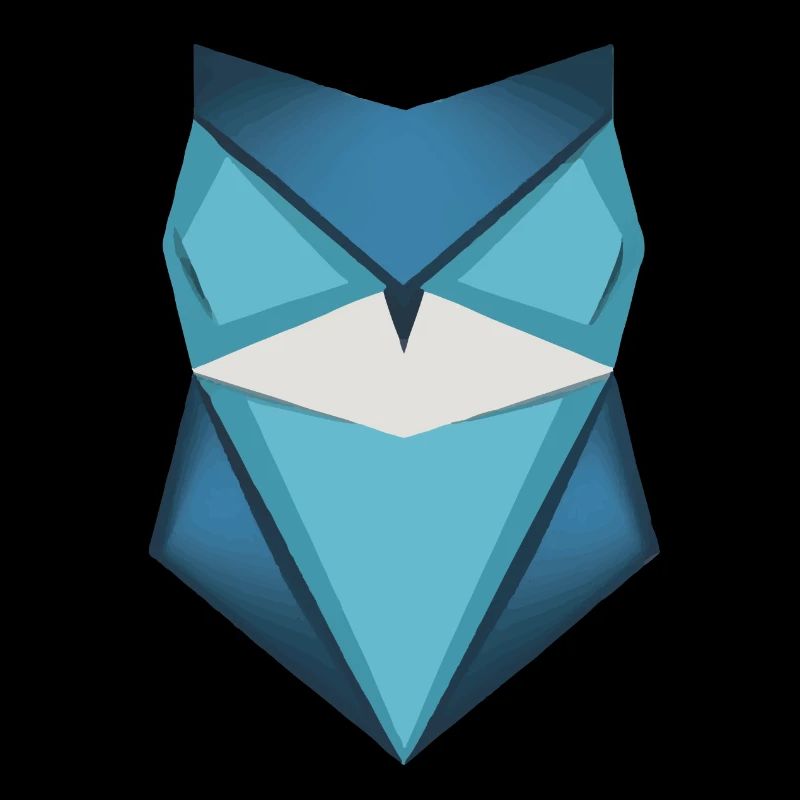 Blaue Eule Origami Kunst