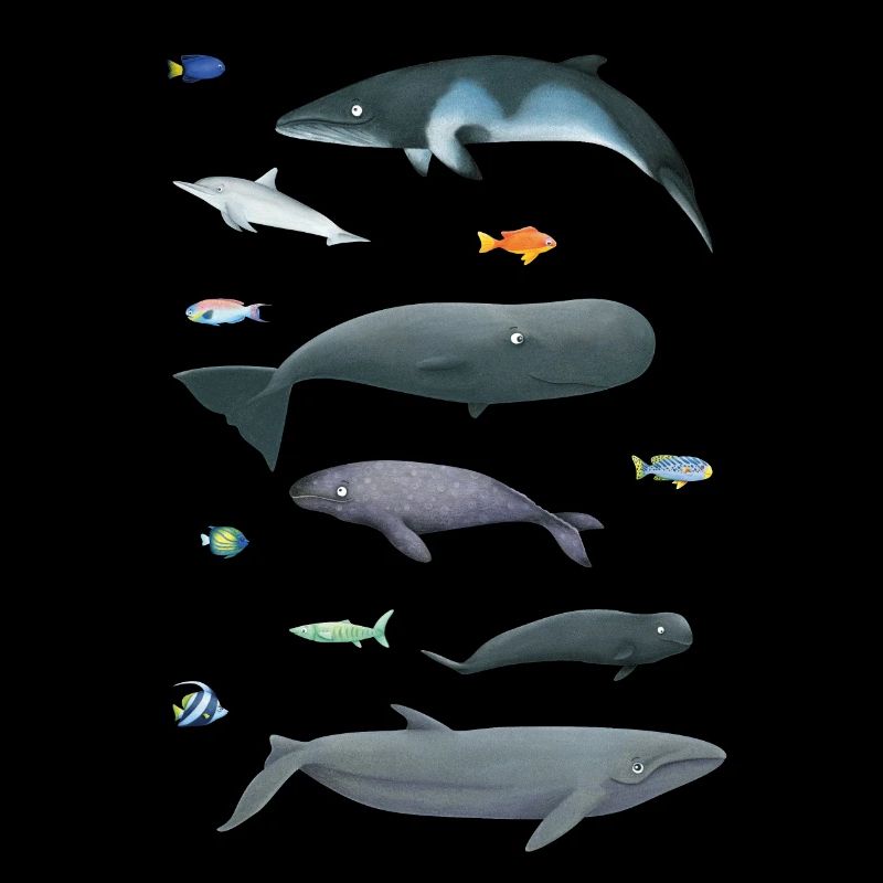 Patterns with whales and fish / underwater world