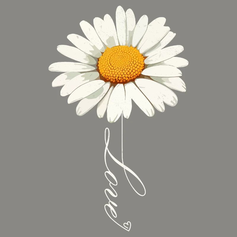 Gänseblümchenblume mit Liebe Skript