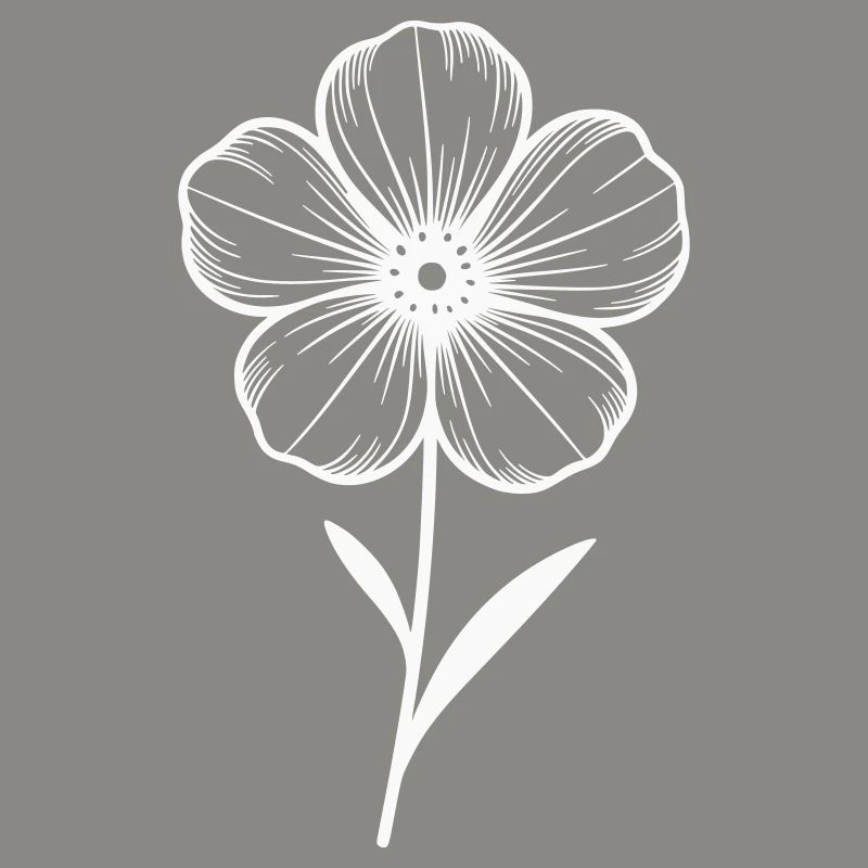 Fleur blanche graphique - variable de couleur