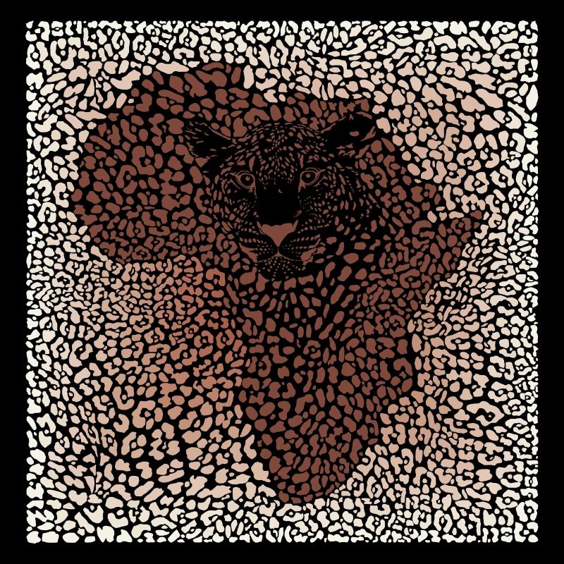 Leopard seamless pattern vector illustration background with Africa map
