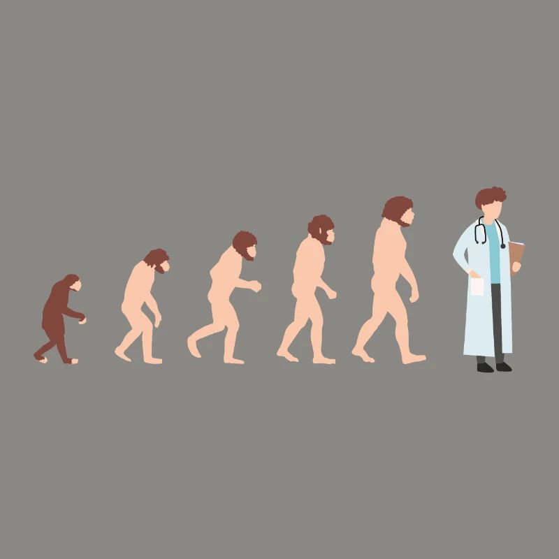 Evolution Arzt Doktor Lustige Geschenkidee