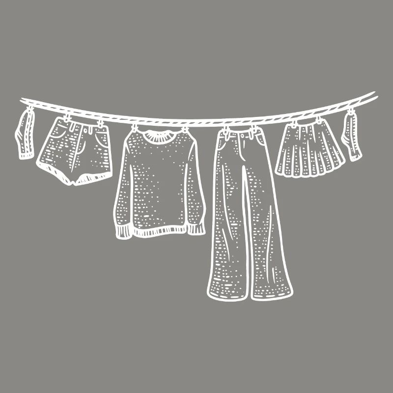 Corde à linge Dessiné à la main Drôle