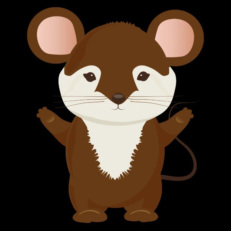 small cute mouse with brown fur