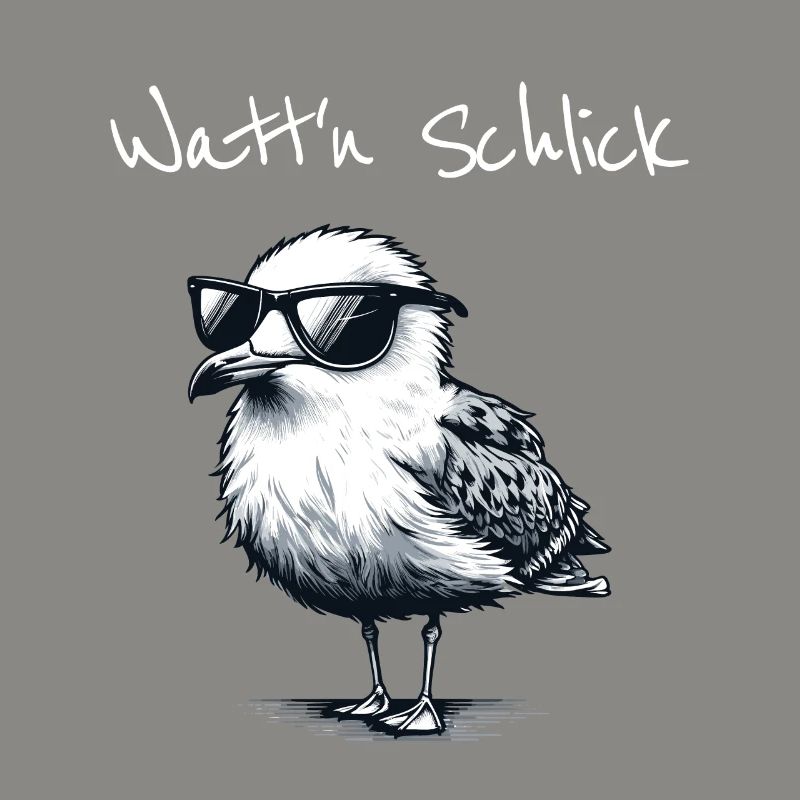 Watt'n Schlick Funny mudflat hike seagull saying