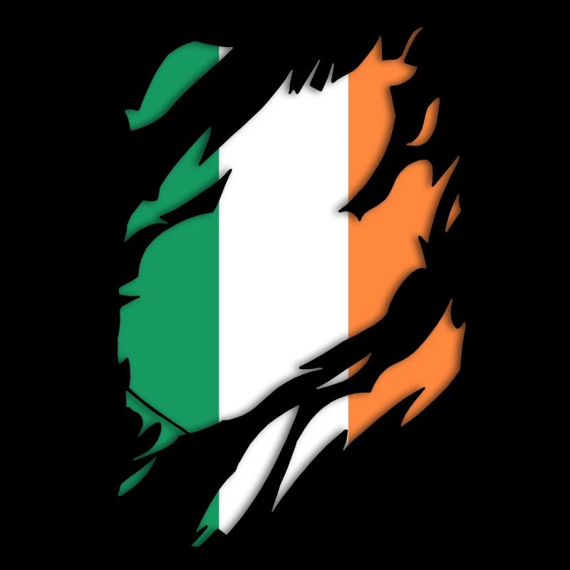 Ireland flag torn motif