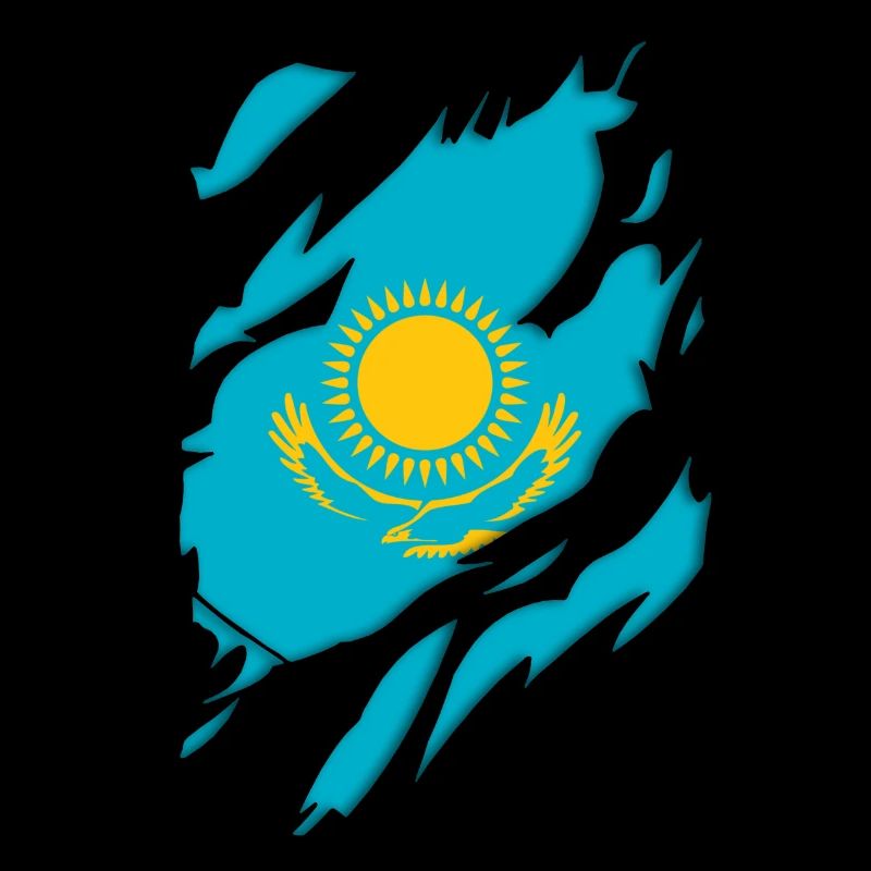 Kazakhstan flag torn motif