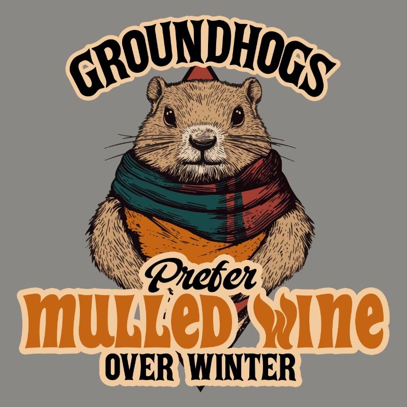 Groundhogs Prefer Mulled Wine Over Winter Design