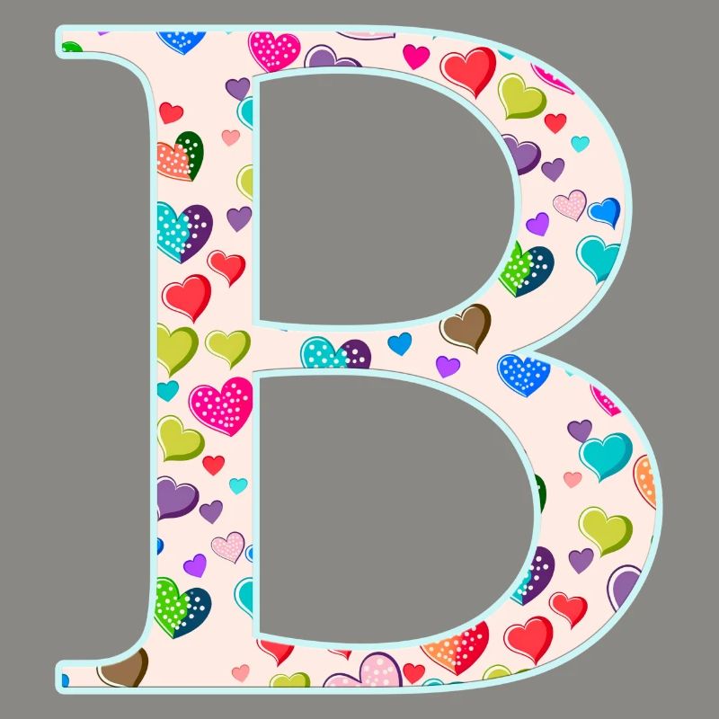 Customizable Monogram B Heart Pattern