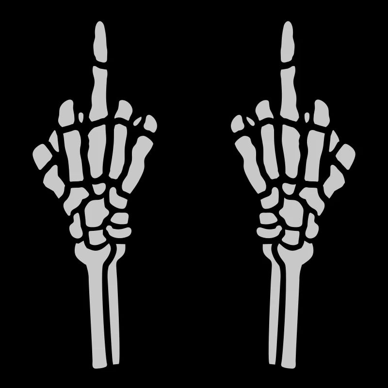 2 Hände Mittelfinger Knochen