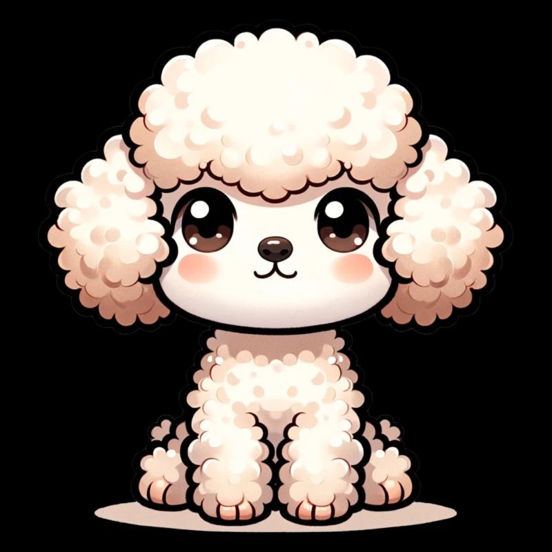 Illustration numérique de caniche mignon