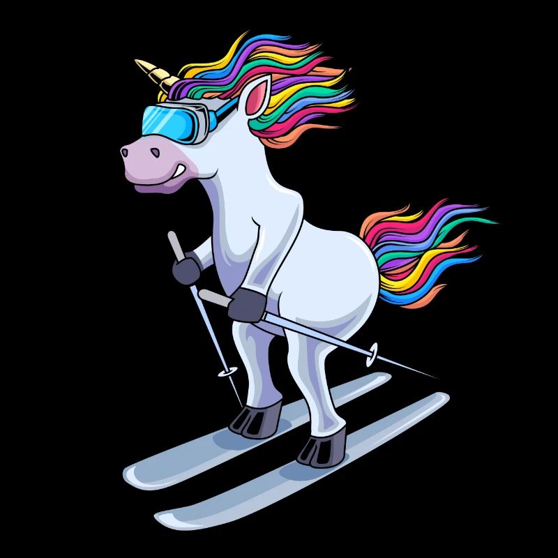 Licorne Ski Comic Cool