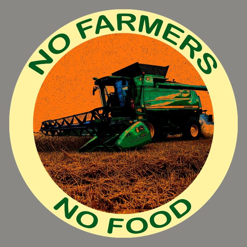 Pas d'agriculteurs pas de nourriture - avec une moissonneuse-batteuse