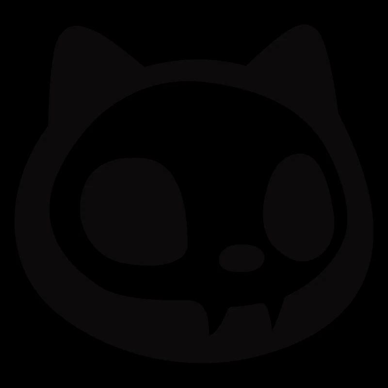 Black Cat Vampire Halloween X-ray Image
