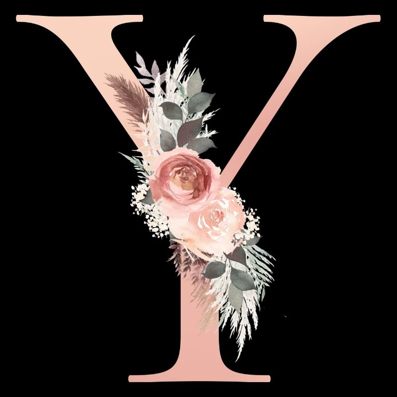 Customizable Monogram Y Flowers Boho