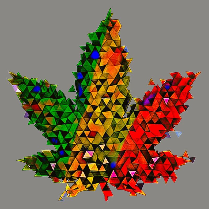🥦 Hemp Leaf - Low Poly - Reggae Version 🥦 Weed