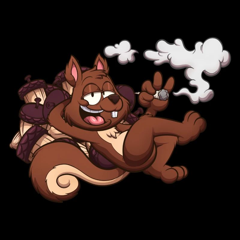 Eichhörnchen, das einen Joint raucht