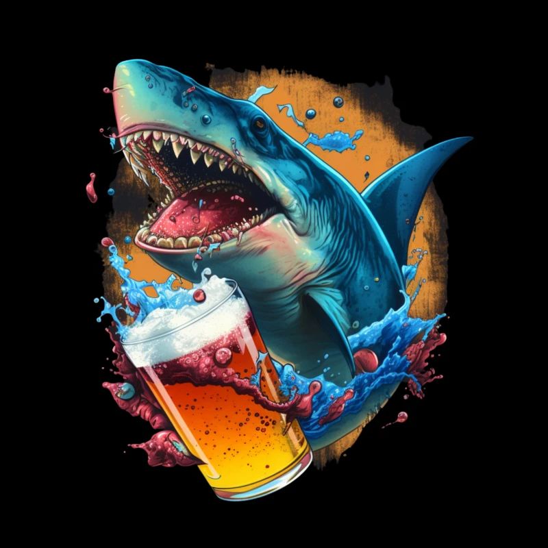 Beer-drinking shark