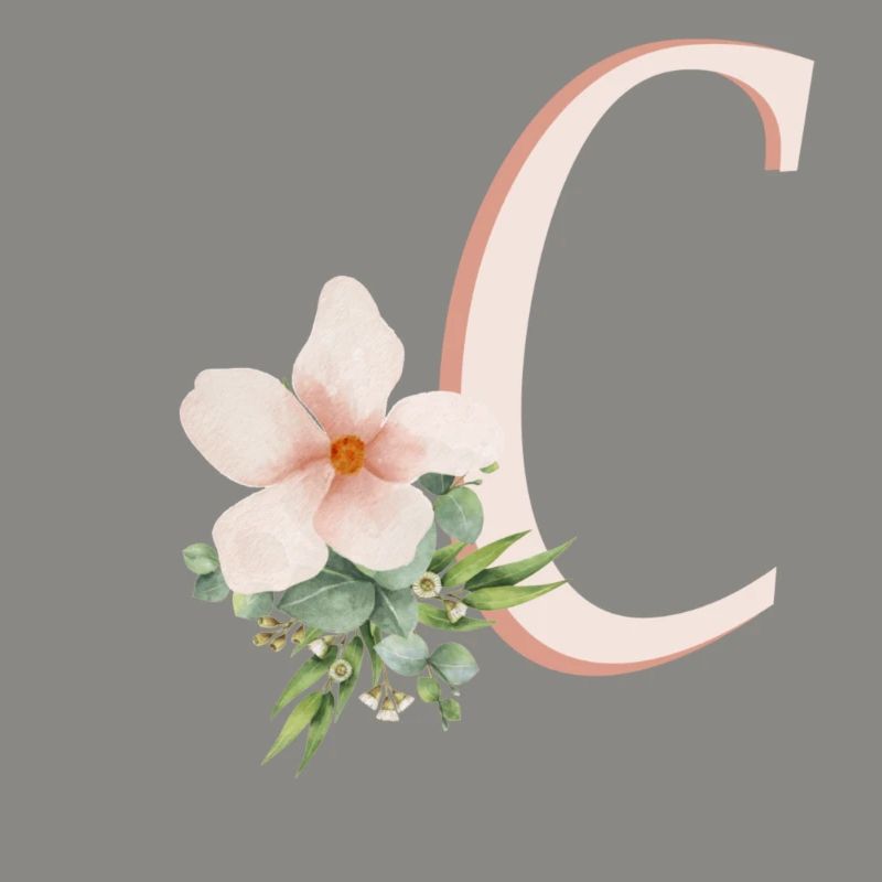 Lettre C avec fleur