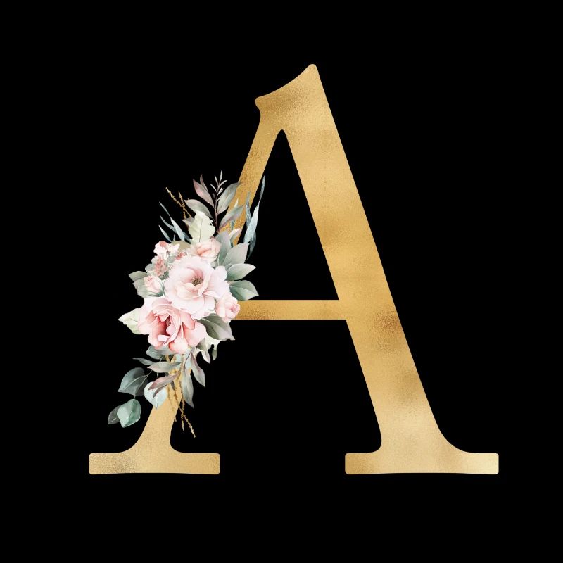 Customizable Monogram A Floral
