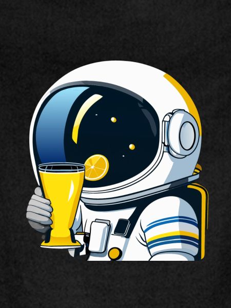 astronaut drinks lemon tea