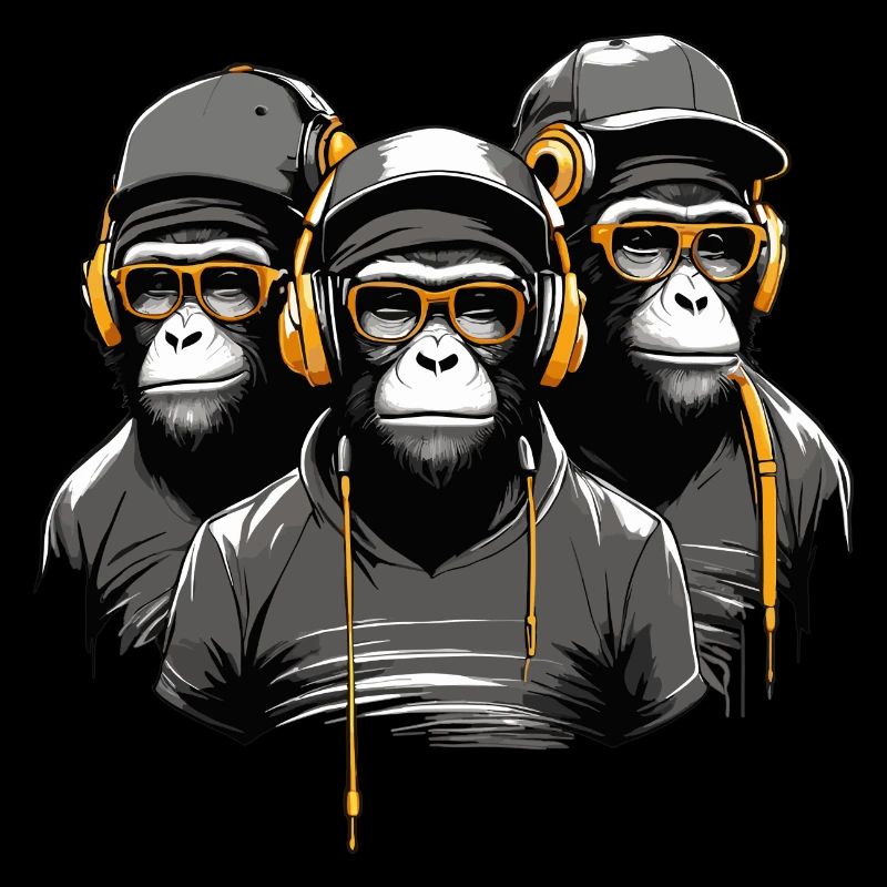Ape Squad - Cool Monkey Trio with Sunglasses